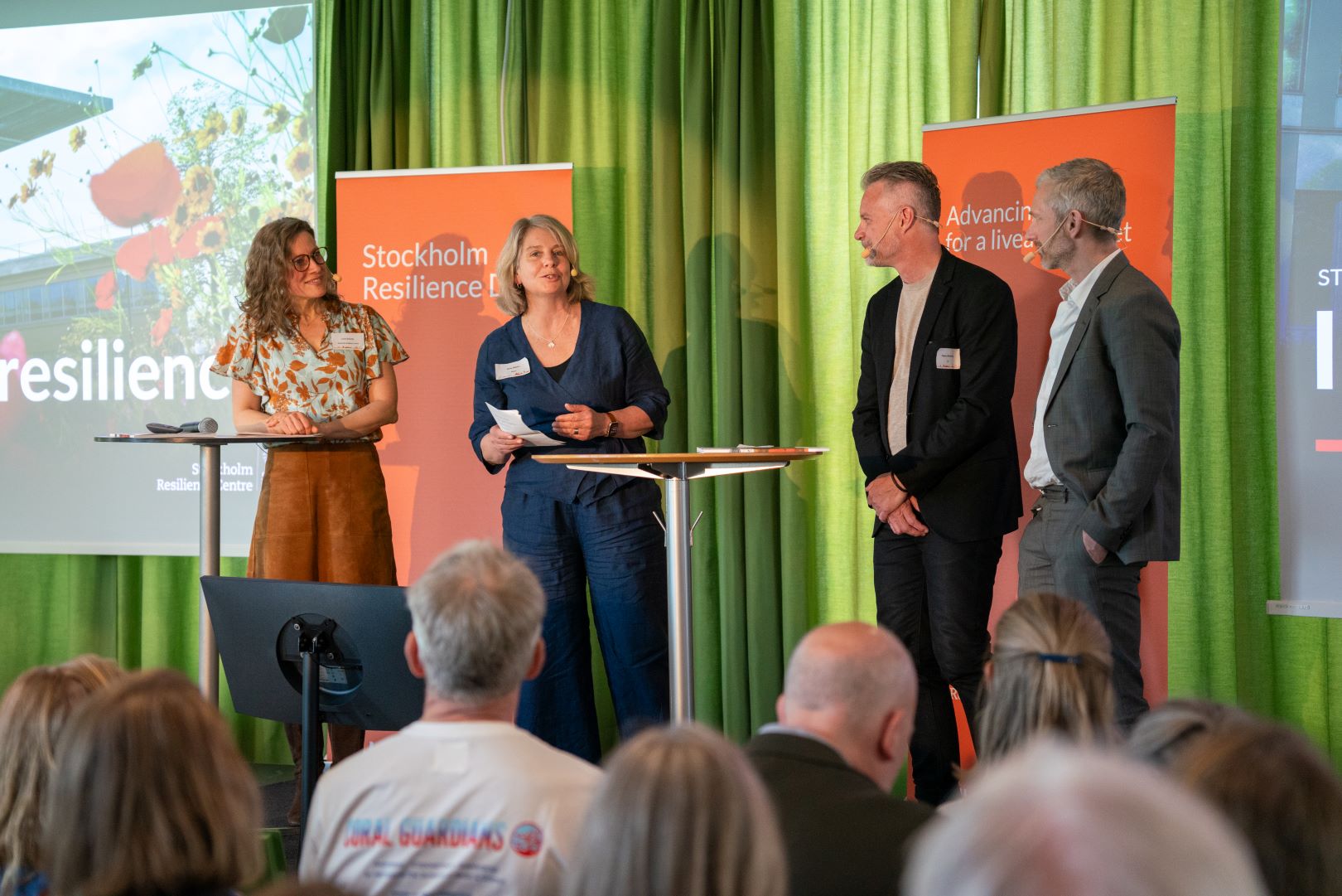 Lisen Schultz, Anna Jöborn, Magnus Breitholtz and Henrik Österblom on stage.
